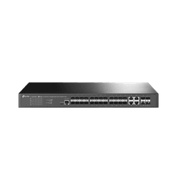Switch de Fibra Óptica L2+ Omada / 24 puertos SFP 1GE / 4 Puertos Combinados SFP+/RJ45 Gigabit / 2 Puertos Consola RJ45|micro-SUB / Administración Centralizada Omada o Stand-Alone / Compatile con IPv6 /  Multicast IGMP