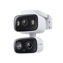 Cámara de Seguridad Dual PTZ / 2 Lentes 2K+2K (3MP cada uno) / 3x Claridad Telefoto / IP65 Exterior / IA Inteligente / Seguimiento Sincronizado / Vista Dual Simultánea / Color Night Vision / Audio Bidireccional / 125.5° Gran Angular + 67