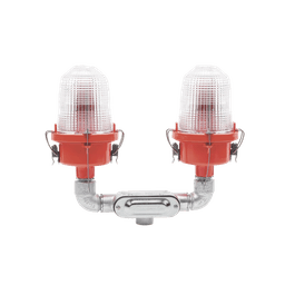 Lámpara de Obstrucción Roja Certificada/ Luz Fija Tipo L-810 Doble LED/ 120 - 240 Vca/ Luz Infraroja