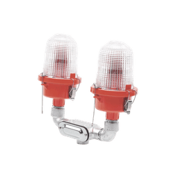 Lámpara de Obstrucción Roja Certificada/ Luz Fija Tipo L-810 Doble LED/ 120 - 240 Vca/ Luz Infraroja