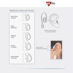  Auricular de oido abierto transparente hipoalergenico mediano