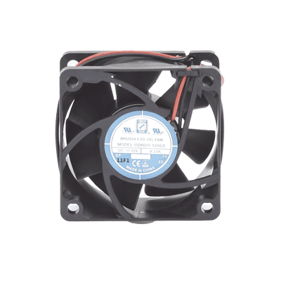 Ventilador Anticondensante Axial Cuadrado, 60x60x25 mm, 12 Vcc, 4390 RPM, 1.8 W, 0.15 A, Flujo de Aire de 25.0 CFM, Unión Sellada.