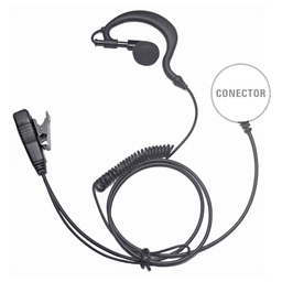 Micrófono de Solapa con Audífono Ajustable al oído. Para Radios HT750/1250/1550/PRO5150/5550/7150