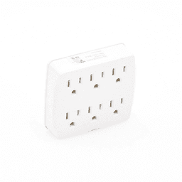 Multicontacto para pared con 6 contactos color blanco,125 V /15 A