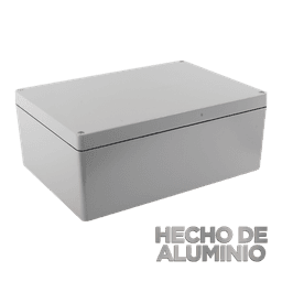 Gabinete de Aluminio para Exterior (IP66) de 390 x 280 x 158 mm con Rápida Disipación de Calor, Cierre por Tornillos con Bisagra.