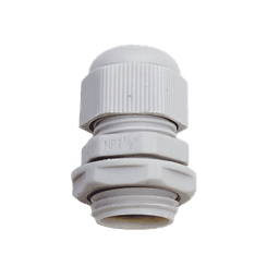 Conector Plástico Blanco Tipo Glándula para Rosca NPT 1/2" 