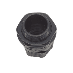 Conector Plástico Negro Tipo Glándula para Rosca NPT 1/2"