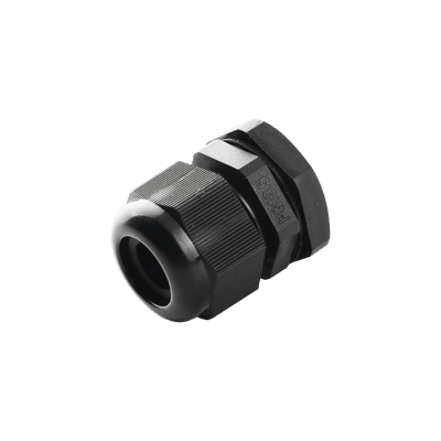 Conector Plástico Negro Tipo Glándula para Cable de 10 a 14 mm de Diámetro.