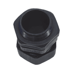 Conector Plástico Negro Tipo Glándula para Rosca NPT 3/4"