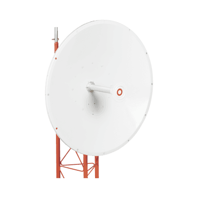 Antena direccional de 3ft, 4.9 a 6.5 GHz, Ganancia 34 dBi, Conectores N-hembra, Polarización doble, incluye montaje para torre o mástil 