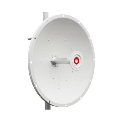 Antena direccional de 2ft, 5.9 a 7.1 GHz, Ganancia 30 dBi, Conectores RP-SMA Hembra, Polarización doble, incluye montaje para torre o mástil 