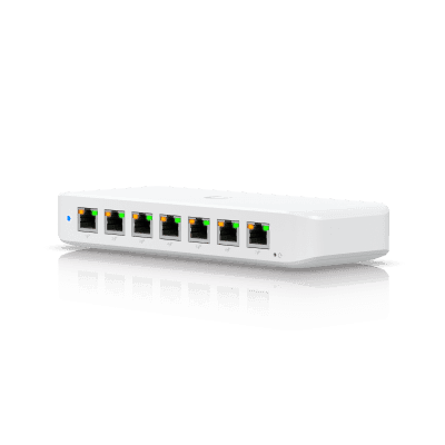 USW Ultra Switch de 8 Puertos GbE (7 Puertos PoE+ y 1 Puerto Entrada PoE++) con Opciones de Montaje Versátiles
