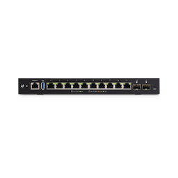 EdgeRouter 12 PoE pasivo 24 V, con 10 puertos 10/100/1000 Mbps + 2 puertos SFP, con funciones avanzadas de ruteo