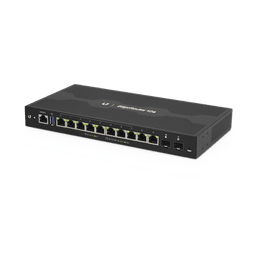 EdgeRouter 12 PoE pasivo 24 V, con 10 puertos 10/100/1000 Mbps + 2 puertos SFP, con funciones avanzadas de ruteo