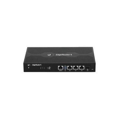 EdgeRouter 4, con 3 puertos 10/100/1000 Mbps + 1 puerto SFP, con funciones avanzadas de ruteo