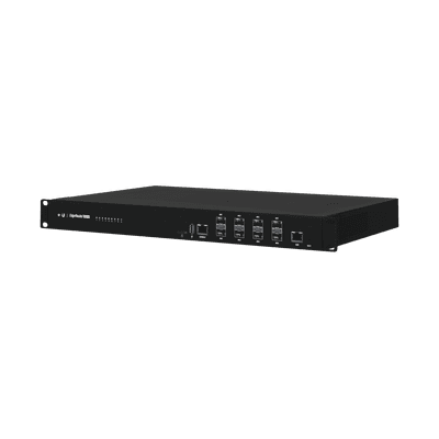 EdgeRouter INFINITY de 8 puertos SFP+ 10 G + 1 puerto RJ45 Gigabit, throughput 80 Gbps, 16 núcleos y 16 GB RAM , fuentes de alimentación modulares Hot-Swappable