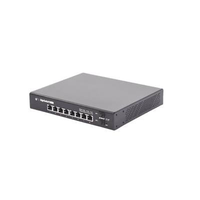 Switch EdgeMAX Administrable de 8 Puertos Gigabit con PoE+/PoE Pasivo 24V + 2 Puertos SFP, 150 W