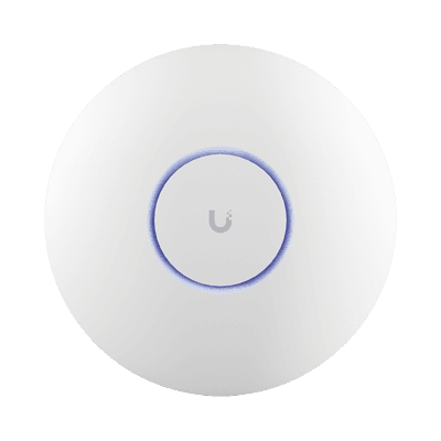 Access Point UniFi WiFi 7 Pro soporta 6 GHz, para interior en techo, 6 streams totales, MU-MIMO 2x2 en cada banda, tribanda, puerto 2.5 GBE. NO incluye POE