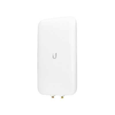 Antena sectorial simétrica UniFi, doble banda con apertura de 90° en 2.4 GHz (10 dBi) y 45° en 5 GHz (15dBi)