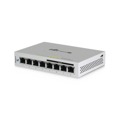 Switch UniFi Administrable capa 2 de 8 puertos Gigabit (4 Puertos Gigabit PoE 802.3af y 4 puertos Gigabit ethernet) 60W