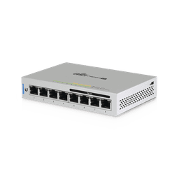 Switch UniFi Administrable capa 2 de 8 puertos Gigabit (4 Puertos Gigabit PoE 802.3af y 4 puertos Gigabit ethernet) 60W