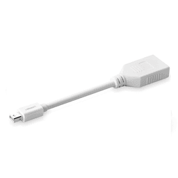 Cable Mini DP Macho a DP Hembra | Thunderbolt 2 | Version DP 1.2 | Soporta 4K*2K | Cable de 15cm | Color Blanco.