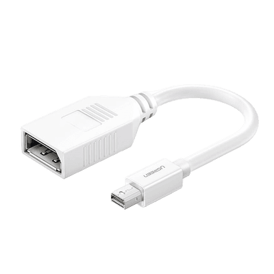 Cable Mini DP Macho a DP Hembra | Thunderbolt 2 | Version DP 1.2 | Soporta 4K*2K | Cable de 15cm | Color Blanco.