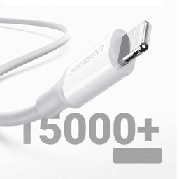 Cable USB-C a Lightning | 1 Metro | Certificado MFi | Carga Rápida 60W | 480 Mbps | PD | Conector C94 | Adecuado para iPhone, iPad y iPod | Protección Integrada | Caja de ABS | Cubierta de TPE | Color Blanco.