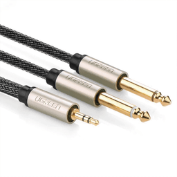 Cable de Audio Premium de 3.5 mm a 6.35mm / Blindaje Interior Múltiple / Transferencia de Audio sin Pérdidas / 5 Metros / Caja de Aleación de Zinc / Amplia Compatibilidad.