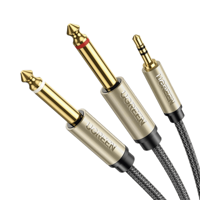 Cable de Audio Premium de 3.5 mm a 6.35mm / Blindaje Interior Múltiple / Transferencia de Audio sin Pérdidas / 5 Metros / Caja de Aleación de Zinc / Amplia Compatibilidad.