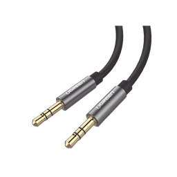 Cable Auxiliar 2 Metros / Conector 3.5mm a 3.5mm / Macho a Macho / Cubierta de TPE / Carcasa de Aluminio / Color Negro