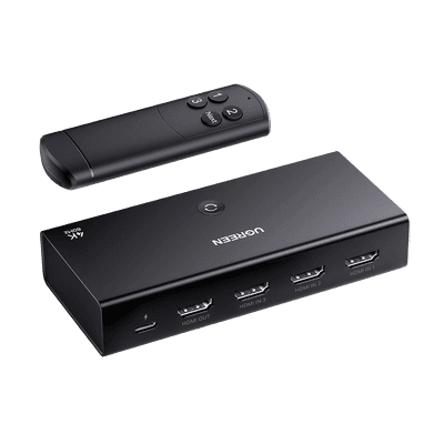 Conmutador HDMI Switch 4@60Hz | 3 Entradas a 1 Salida | 3D | HDR | Dolby Atmos | DTS5.1/7.1 | HDCP2.2 | PCM2.0 | HDMI2.0 | Reduce el Retraso y la perdida de fotogramas | Incluye Control Remoto.