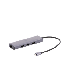 HUB USB-C (Docking Revodok) 6 en 1 | 3 Puertos USB-A 3.0 (5 Gbps) | USB-C PD 100W | HDMI 4K@30Hz | Entrada 1 RJ45 (Gigabit Ethernet) | Chip de Última Generación | Potente Disipación de Calor |  Caja de Aluminio.