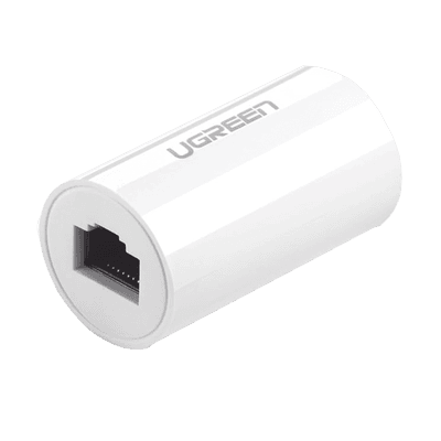 Acoplador y Protector (Extensor de Cable Ethernet RJ45) | 1000Mbps | Compatibilidad con Cat7/Cat6/ Cat5e | Compatible con POE | Ignífugo | ABS | Color Blanco