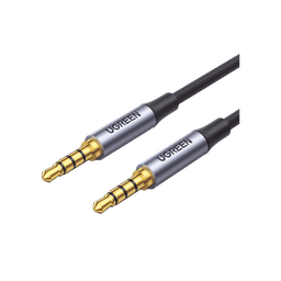 Cable Auxiliar de 3.5mm / Cable Audio Estéreo / Núcleo de Alambre de Cobre Esmaltado / Carcasa de Aluminio Azul + Nylon Trenzado /  Soporta Micrófono / 2 Metros