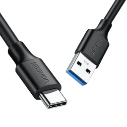 Cable USB-A a USB-C | 1 Metro | Carga y Sincronización de Datos | Carga Rápida 60W | Datos 5 Gbps | QC 3.0/2.0 | FPC | AFC | Protección Integrada | Duradero y Flexible| Caja ABS | Cubierta de TPE | Color Negro.