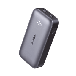 Mini Power Bank 30W  | 10 000 mAh |  2 Puertos PD3.0, USB C+A | Carga Rápida | Pantalla Digital | Compatible con iPhone 16 Pro Max/15/14, MacBook Air, iPad, Galaxy S24 Ultra, | Color Negro.