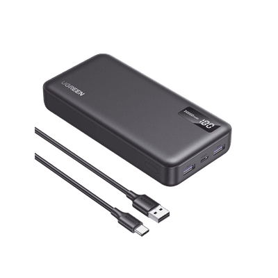 Power Bank 20000mAh | 22.5W | 1 USB-C | 2 USB-A | PD3.0 | QC4.0/3.0/2.0 | FPC | AFC | SPC | PPS | Carga 3 veces más Rápido | Protección Integrada| Material Ignifugo | UL94 V-0 | Pantalla Inteligente | Aprobado por Aerolíneas.