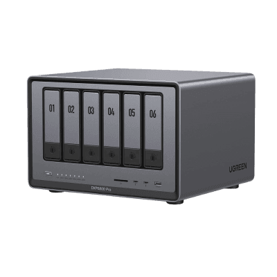 NAS UGREEN NASync DXP6800 Pro / Intel Core i5-1215U 10 Núcleos / 6 Bahías SATA + 2 M.2 NVMe / 2 Puertos Thunderbolt 4 / 2 Puertos 10GbE / 8K HDMI / PCIe 4.0 x4 / DDR5 Hasta 64GB / Compatibilidad Multiplataforma