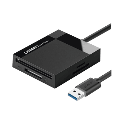 Lector de Tarjetas USB-A 3.0  a CompactFlash (CF)/ MemoryStick (MS)/ TransFlash (TF)/ SecureDigital (SD) | 4 en 1 | 5Gbps | Hasta 2TB | Soporta Windows/Mac OS/Linux/Android | Lectura de tarjetas simultánea | Cable de 15cm.