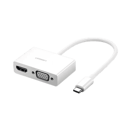 Adaptador USB C a HDMI VGA | Compatible con Thunderbolt 3 | USB 3.1 Tipo C | HDMI 4K*2K @30Hz | VGA 1920*1080@60hz | Salidas Simultaneas en Modo Espejo | Caja de ABS | No requiere Controlador | Chip IC inteligente incorporado.