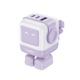 Cargador RobotGaN de 65W Serie Nexode | 3 Puertos de Carga Rápida | 2 USB-C | 1 USB-A | PD 3.0 | QC 4.0 | Carga Inteligente | Tecnología GaN II | Zapato Magnético Extraíble | Carcasa Ignifuga | Pantalla LED. 