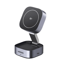 Cargador Inalámbrico 2 en 1 25W / Tecnología Magnética Qi 2 / 15W para Teléfono + 5W para Auriculares / Puerto USB-C 5W / Protecciones Múltiples / Cable USB-C Incluido