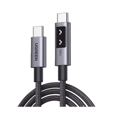 Cable USB-C a USB-C | 1 Metro | Carga Rápida de hasta 100W | Transferencia de datos 480 Mbps | PD3.0 | QC4.0/3.0/2.0 | FPC | AFC | Protección Integrada| Caja de Aluminio | Nylon Trenzado | Amplia Compatibilidad | Color Negro.