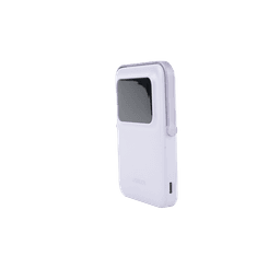 Power Bank Inalambrico | 5000mAh | 7.5W  |  Con Emojis de Estado | Carga Rápida USB-C Bidireccional  | Pantalla TFT  Inteligente | 13 niveles de Proteccion | Con Holder | Color Purple.