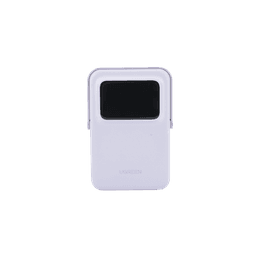 Power Bank Inalambrico | 5000mAh | 7.5W  |  Con Emojis de Estado | Carga Rápida USB-C Bidireccional  | Pantalla TFT  Inteligente | 13 niveles de Proteccion | Con Holder | Color Purple.