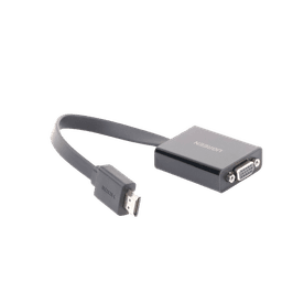 Adaptador HDMI a VGA / Resolución 1080P / Audio 3.5mm / Con Puerto Micro USB para Alimentación / Plug &  Play / No Requiere Controlador / ABS / Flexible y Duradero 