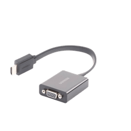 Adaptador HDMI a VGA / Resolución 1080P / Audio 3.5mm / Con Puerto Micro USB para Alimentación / Plug &  Play / No Requiere Controlador / ABS / Flexible y Duradero 