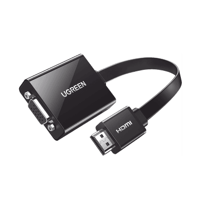 Adaptador HDMI a VGA / Resolución 1080P / Audio 3.5mm / Con Puerto Micro USB para Alimentación / Plug &  Play / No Requiere Controlador / ABS / Flexible y Duradero 