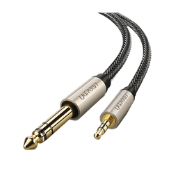 Cable Audio Estéreo 3.5mm (1/8") TRS a 6.35mm (1/4") TS / 5 Metros / Audio de Hi-Fi / Trenza de Nylon / Blindaje Múltiple / Caja de Aleación Zinc / Núcleo de Cobre Puro / Compatibilidad Universal